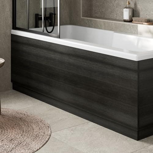Image of Baystone® Modern 1700mm Front Side MFC Bath Panel 16mm Wooden Panels for Bathroom Baths Soaking Tubs, Adjustable Plinth, Easy to Cut, Charcoal Grey