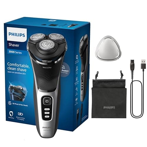 Image of Philips Electric Shaver 3000 Series - Wet & Dry Electric Shaver for Men with SkinProtect Technology in Space Grey, Pop-up Beard Trimmer, Cordless Shaver with Travel Pouch (Model S3241/12)