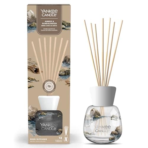 Image of Yankee Candle Signature Reed Diffuser | Amber & Sandalwood | 100ml | up to 10 Weeks of Fragrance | Recyclable Packaging | Perfect Gifts for Women