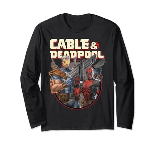 Image of Marvel Deadpool Cable & Deadpool Ready For Action Long Sleeve T-Shirt