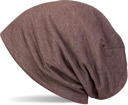 Image of styleBREAKER Classic Beanie hat, Summer, Light, Unisex 04024018, Colour:Mottled Dark Brown