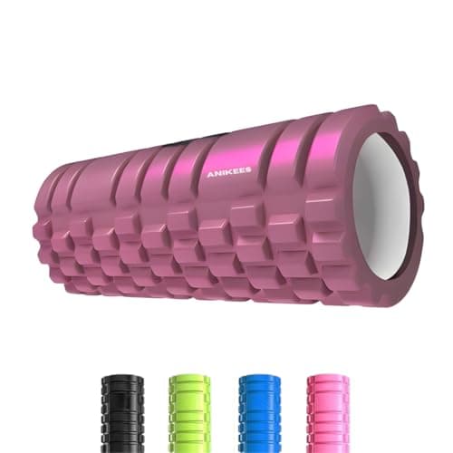 Image of Anikees EVA Foam Roller for Deep Tissue Massage & Muscle Recovery – 14 cm × 33 cm × 14 cm – Ideal for Yoga, Pilates, Gym & Physical Therapy – Durable & Lightweight Fitness Roller (Pink)
