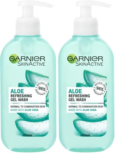 Image of Garnier Natural Aloe Extract Gel Wash Normal Skin, 200 ml [Packaging may vary] (Pack of 2)