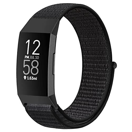 Image of Runostrich Nylon Watch Straps Compatible with Fitbit Charge 4/Charge 3/SE, Soft Adjustable Replacement Wristband Breathable Sport Strap with Band for Women Men