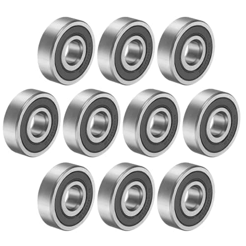 Image of sourcing map 10pcs 6200RS Deep Groove Ball Bearings 10 x 30 x 9mm High Carbon Steel Double Sealed Bearings C3 Clearance Grade for Electric Motor, Home Appliances, Garden Machinery, Silver