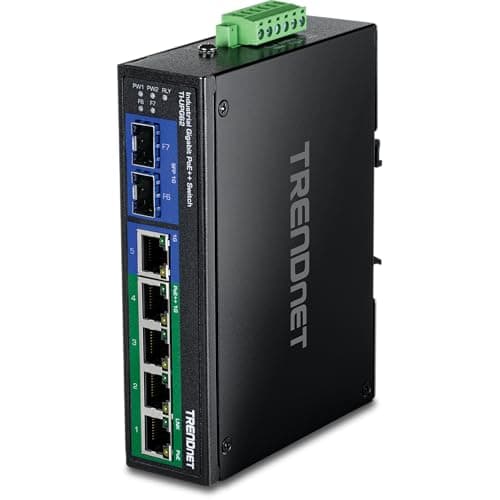 Image of TRENDnet TI-UPG62 6-port hardened Industrial Gigabit Ultra PoE+ Switch (5 Gigabit / 1 shared SFP / 1 dedicated SFP)