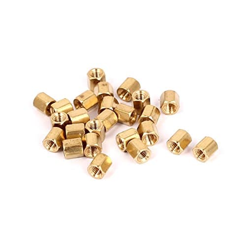 Image of Sourcingmap M3 x 5mm Female Threaded Brass Hex Standoff Pillar Spacer Nuts 25pcs