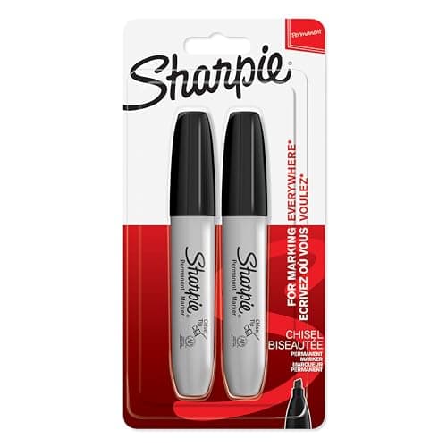 Image of Sharpie Permanent Markers | Chisel Tip | Black | 2 Count