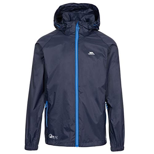 Image of Trespass Waterproof Jacket Men Women Packaway Rain Coat With Hood, Light Rain Jacket Windbreaker, Raincoat In A Bag, Rain Coats For Men, Rain Coats for Women Qikpac X