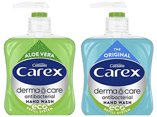 Image of Carex Antibacterial Hand Wash Derma Care Original and Aloe Vera Set 2 x 250ml Eco Refill System Bottles