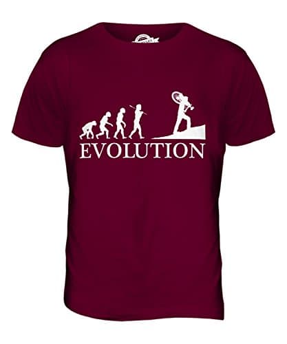 Image of Candymix - Cyclocross Evolution of Man - Mens T Shirt Top T-Shirt, Size Large, Colour Burgundy
