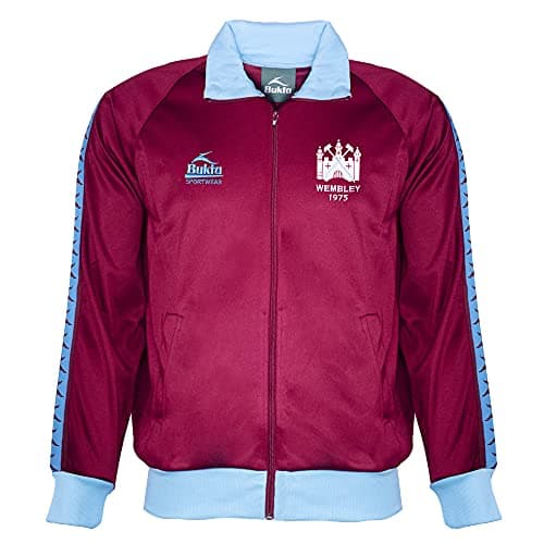 Image of Score Draw West Ham United 1975 FA Final Bukta Track Jacket Claret/Sky XX-Large Polyester