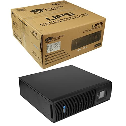 Image of Powercool Intelligent Rackmount 1200VA UPS - 720W - 3U Line-Interactive UPS with AVR, USB Monitoring, Surge Protection, 1× UK + 3× IEC C13, 2 x RJ45, Generator Compatible | 2x 12V 7Ah Battery