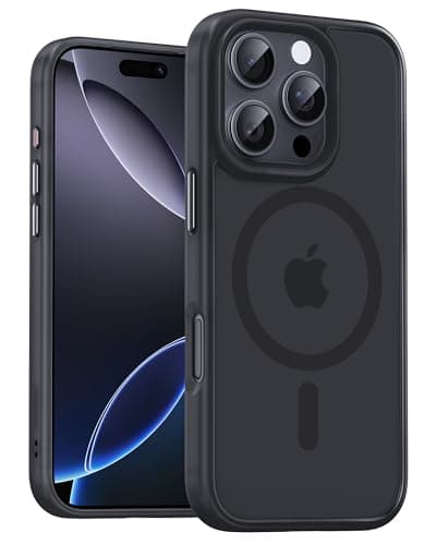 Image of UNBREAKcable Magnetic for iPhone 16 Pro Case (6.3"), Compatible with MagSafe, Full Camera Protection, Built-in Magnetic Ring, Drop Protection Shockproof Slim iPhone Cover, Matte Anti-Fingerprint-Black