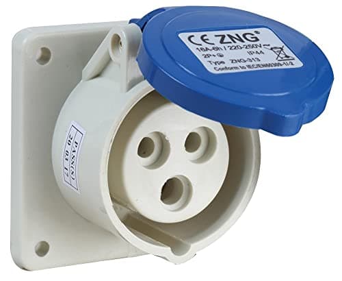 Image of PRO ELEC 16A 230V Panel Mount CEE Socket, 2P+E, IP44 – Industrial Blue Connector (PELB0124)