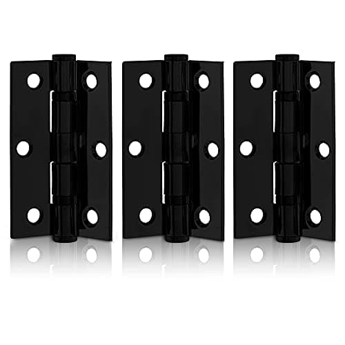 Image of XFORT 3 Inch (75mm) Matt Black Ball Bearing Hinges, Steel Door Hinge for Wooden Doors (1.5 Pairs)
