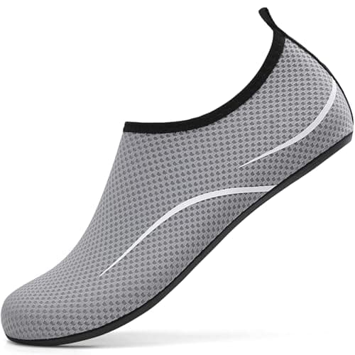 Image of sportvibe Water Shoes Women Beach Shoes Men Lightweight Swim Barefoot Quick Dry Breathable Aqua Shoes for Surfing Running Driving Pool Yoga (Grey,3.5 UK/36 EU)