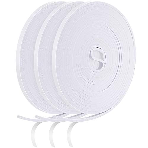 Image of 15 m Foam Weather Strips Tape Seal Strips Door Window Draught Excluder EVA Tape Self Adhesive Weatherstrips for Seal Sound Wind Noise Proof (White)