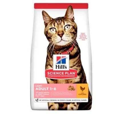 Image of Hill Science Plan Adult Light Chicken 3kg Dry Food Complete Balance Nutrition Less Active Cats with Nutrients & Reduce Calorie Content with L-carnitine & Taurine