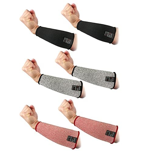 Image of Cut Resistant Sleeve Arm Level 5 Protection Sleeve, Black, Pink, Grey, Default
