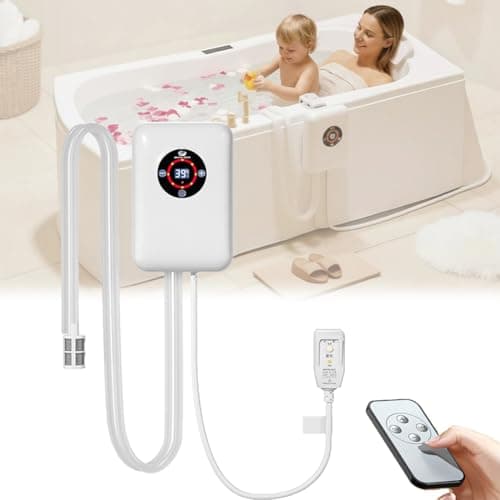 Image of Immersion Heater-1200W Water Heater for Bath，Intelligent Temperature Control 30~42°C,Water And Electricity Separation, Overheat Protection，For Bathroom Thermostat, Spa, And Sauna