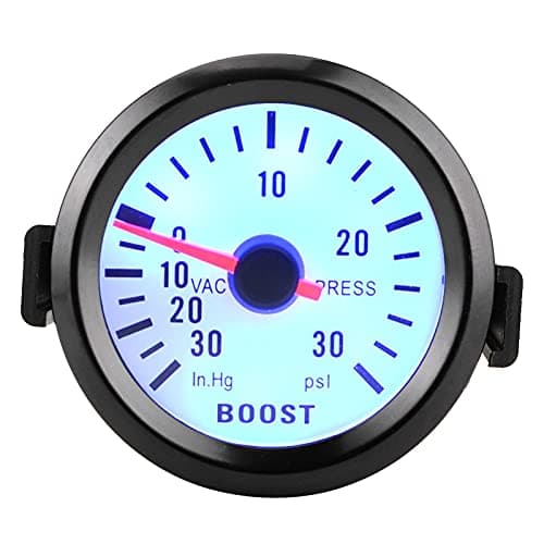 Image of Boost Gauge 0-30PSI Vacuum Pressure Meter with Blue LED Dial 52mm for Cars & Motors - 12V
