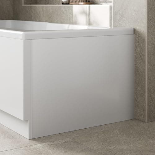 Image of Baystone Modern 750mm End Acrylic Bath Panel Panels for Bathroom Baths Soaking Tubs, Easy to Cut, White Gloss