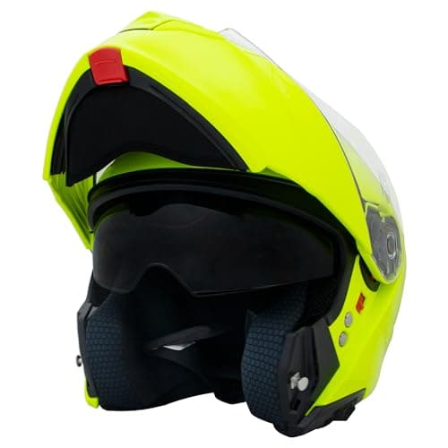Image of Zorax Yellow M (57-58cm) ZOR-838 Double Visor Modular Flip up Front Motorcycle Motorbike Helmet ECE 2206 Approved