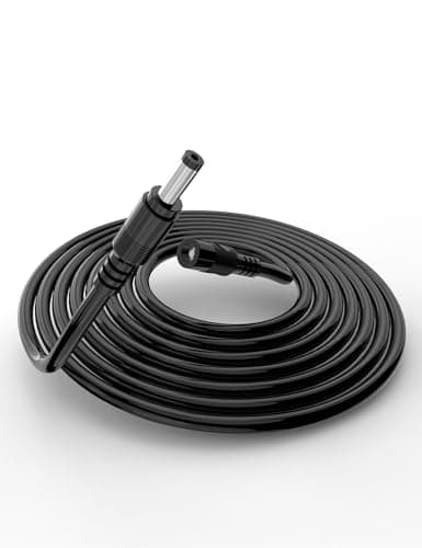 Image of Tonton 15W 5M DC Extension Cable, Compatible with Amazon Echo Dot (3rd 4th Gen), Echo Show 5 (1st 2nd Gen), Spot, Dot Max, Echo Dot 3rd with Clock, Fire TV Cube Etc, 18AWG Pure Copper Wire(Black)