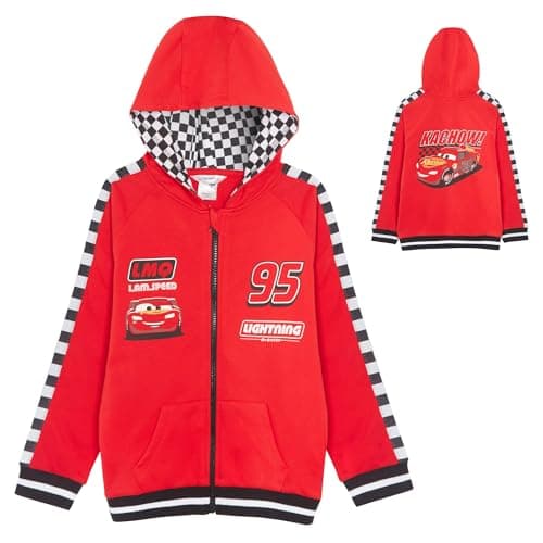 Image of Disney Cars Boys Hooded Jacket Red/Black 5-6 Years