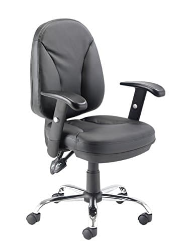 Image of Office Hippo Ergonomic Contemporary Office Chair, Highly Adjustable, Black PU Leather, Lock Tilt Recline