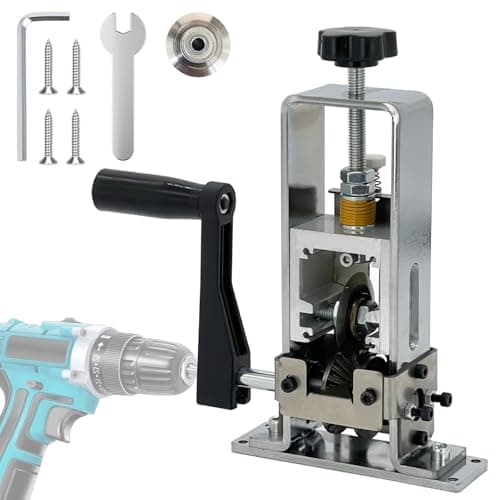 Image of LILOOVKE Wire Stripper 1-25mm Tool Wire Stripper Machine for Hand Crank or Drill Powered Manual Can be Fixed or Removed Cable Stripper for Copper Scrap Recycling（Silver）