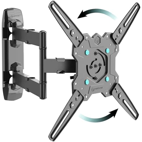 Image of ONKRON Full Motion TV Wall Mount for 32-65 Inch Screen, TV Wall Bracket up to 41 kg, Rotating Television Bracket VESA 100x100 - VESA 400x400, Tilt and Swivel Television Mount Black M4R-B