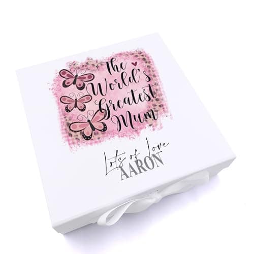 Image of ukgiftstoreonline Personalised Worlds Best Mum Gift Keepsake Memory Box (Large)