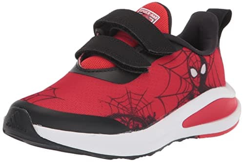 Image of adidas Kids Fortarun Running Shoe, Vivid Red/Core Black/White (Spider-Man), 4 US Unisex Toddler