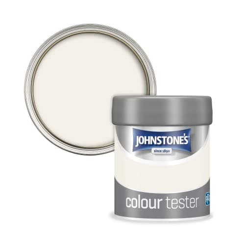 Image of Johnstone's White Lace Wall & Ceiling Paint Tester Pot - Emulsion - Easy to Apply - Dries in 1-2 Hours - 75ml