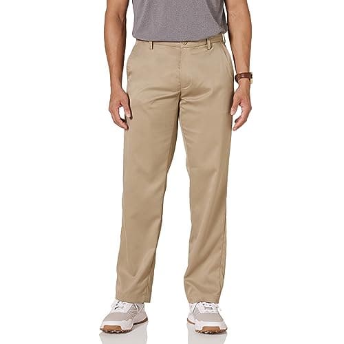 Image of Amazon Essentials Men's Classic-Fit All-Day Stretch Golf Trouser, Khaki Brown, 34W / 32L