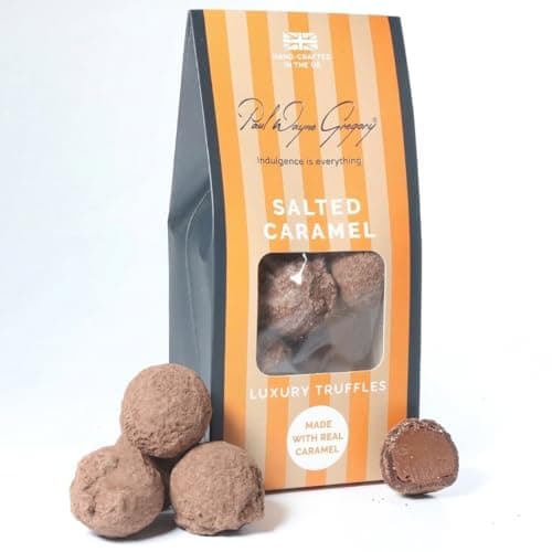 Image of PWG Salted Caramel Chocolates Truffles, 120g - Premium Hand Made Caramel Chocolate Balls - Perfect for Gift, Easter, Resurrection Sunday, Birthday, Special Occasaion, Festive Celebrations, Anniversary