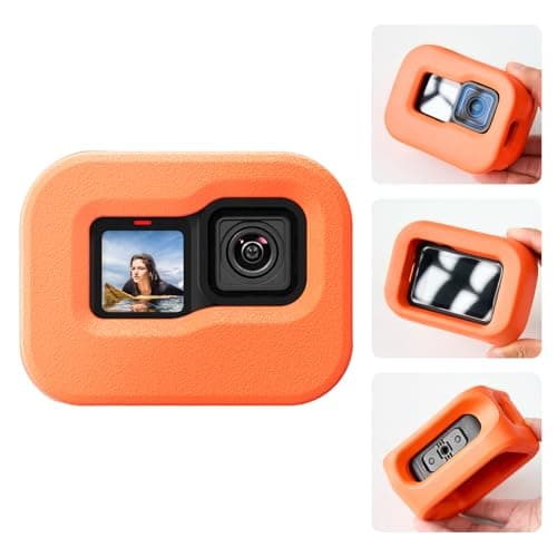 Image of TELESIN Floaty Case for GoPro Hero 13/12/11/10/9 Black, Floaty Housing Frame for Go Pro, Suitable for Snorkeling, Surfing, Water Skiing Action Camera Accessories (Orange)