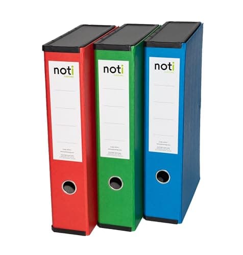 Image of Box File Lock Spring with Ring Pull and Catch, 75mm Spine, Foolscap Assorted Pack of 3