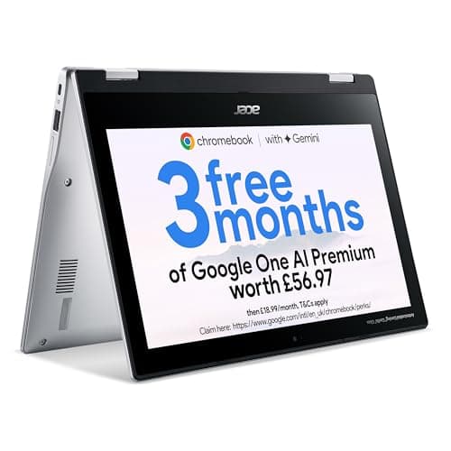 Image of acer Chromebook Spin 311 CP311-3H Convertible Laptop - MTK MT8183, 4GB, 64GB eMMC, Integrated Graphics, 11.6" HD Touchscreen, Google Chrome OS, Silver