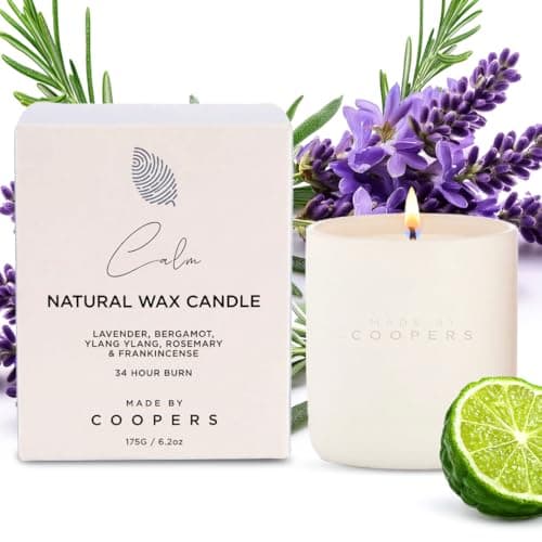 Image of Made By Coopers Natural Candle, Calm Scented Candle, Perfect Candle Gift Set Made with Aromatherapy Relaxation Blend and Essential Oils, 170g - Made By Coopers