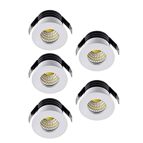 Image of WMLBK Pack of 5 * 3W LED Recessed Ceiling Light Downlights Spotlight,LED Recessed Small Cabinet Mini Spot Lamp Ceiling Downlight Kit Fixture [Energy Class A+] (Warm Light)