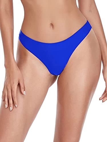 Image of Ocean Blues Women's Royal Blue Sexy Brazilian Cut Swim Bikini Bottoms Size Medium