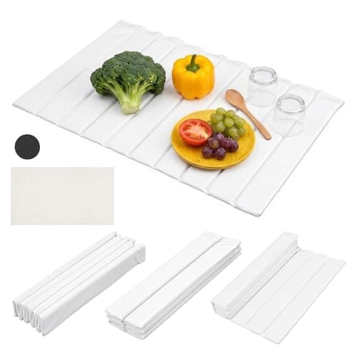 Image of Homgaty Stone Drying Mat for Kitchen Sink - Quick Dry Stone Mat with Leather Sleeve, Draining Board Mat & Drying Stone for Kitchen Counter, Includes Drainer Net & Sandpaper