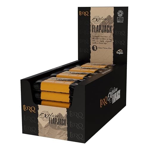 Image of Torq Explore Flapjack Carrot Cake Plant Based - Vegan Nutrition Snacks for Running, Cycling, Sports & Expeditions - Endurance Flapjacks Energy Bars - Box of 20