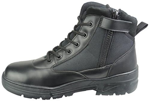 Image of Savage Island Leather Combat Mid Height Boots Side Zip Cadet Army Patrol Security Military , 11 UK, Black