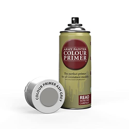 Image of The Army Painter Colour Primer Ash Grey, 400 mL Acrylic Spray Primer, Spray Paint for Miniature Priming Basecoat, Tabletop Roleplaying, Boardgames, and Wargames Miniature Modelling
