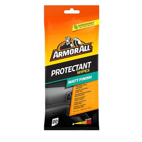 Image of Armor All, 20 Matt Protectant Wipes, Citrus Scent, Suitable for Plastic and Vinyl, Restores your Surfaces Appearance and Keeps them Protected, Ideal For Car Detailing, Made in the UK