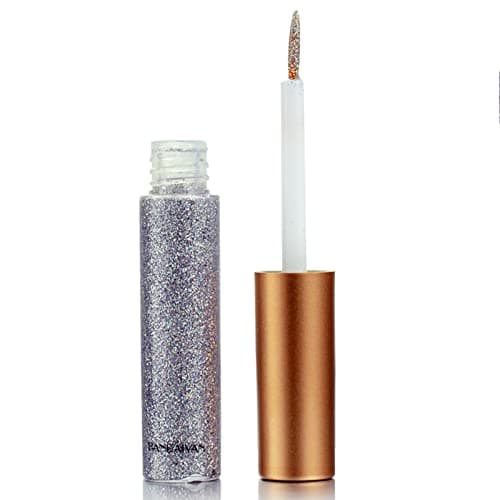 Image of Coloured Glitter Eyeliner Liquid, Waterproof Long-Lasting Glitter Liners, Silver Gold Pink Green Eyeliner for Eye Makeup